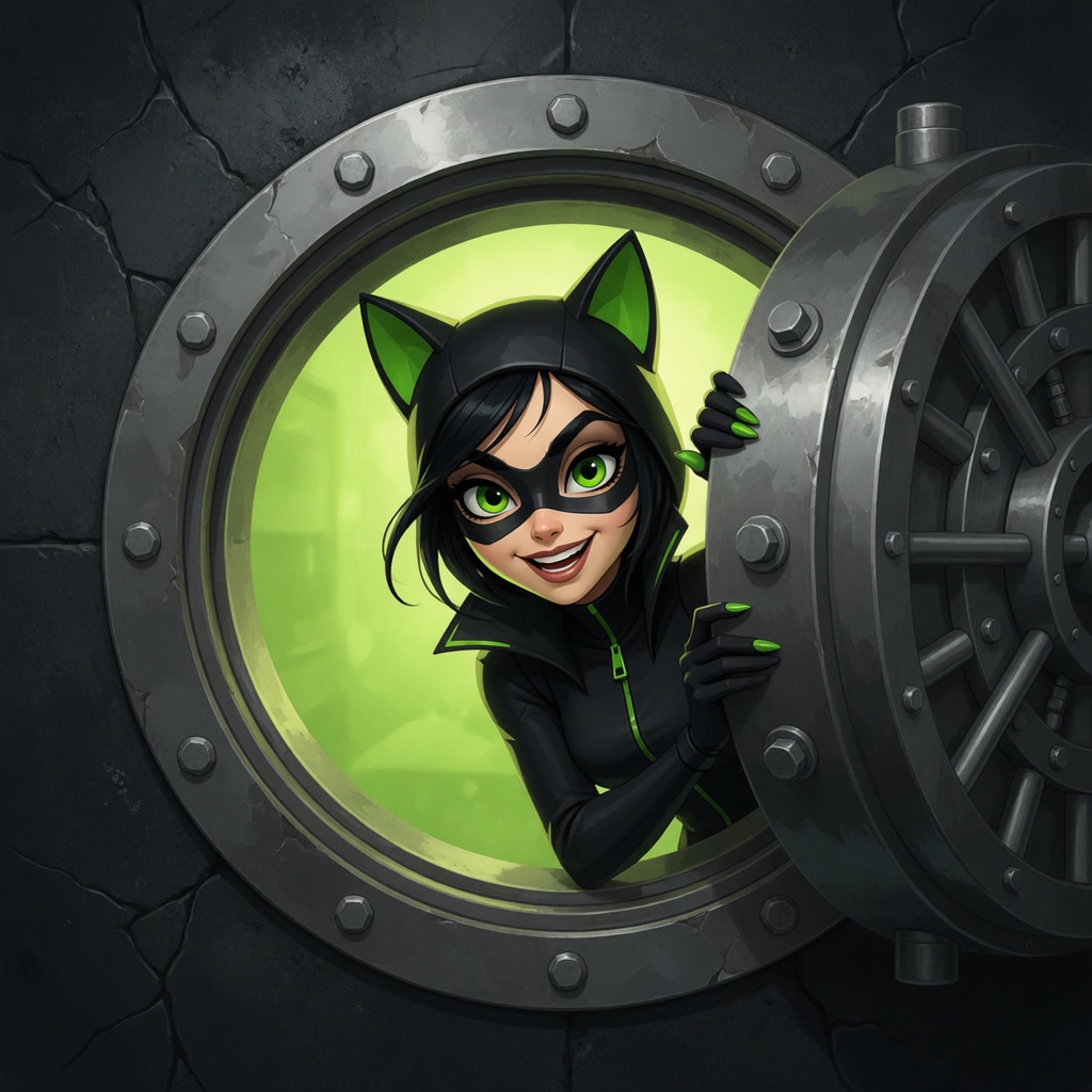 CATWOMAN peeking from the vault