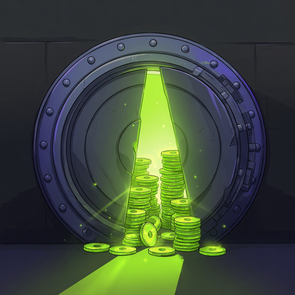 A glowing vault cracked open